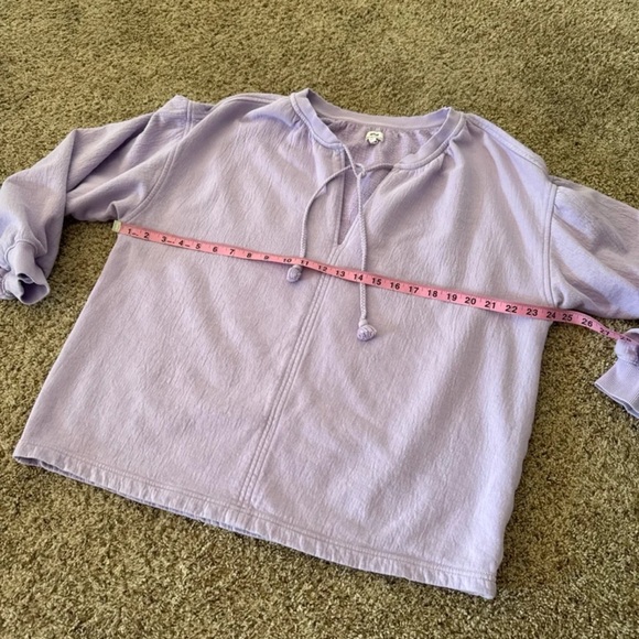 Aerie Easy Street Sweatshirt Lavender V-Neck Oversized Size Small - Picture 11 of 12